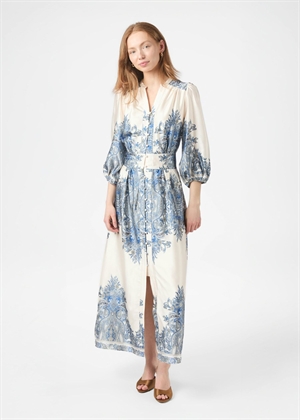 Stellar paisley border kjole Ash Blue Neo Noir 